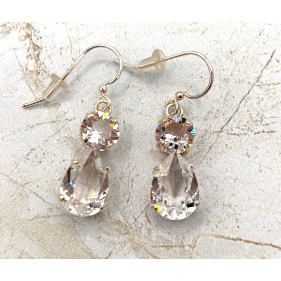 Twigs & Honey Extra Long‎ Bridal Crystal Hair Vine & Pear Drop Earrings Combo main image 12